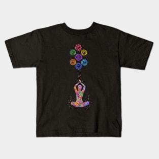 Yoga lady pose Kids T-Shirt